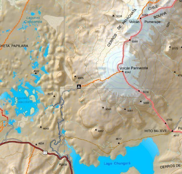 Mapa de Trekking Parque Nacional Lauca - Putre
