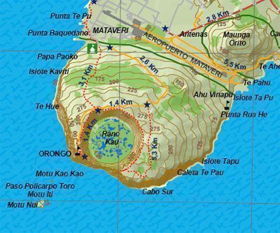 Mapa de Trekking Isla de Pascua