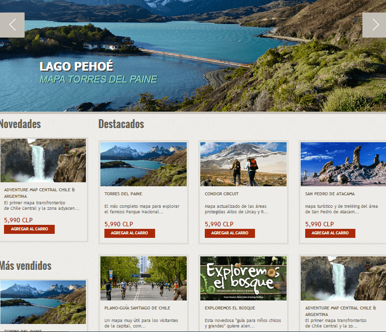 mapas de trekking sobre chile